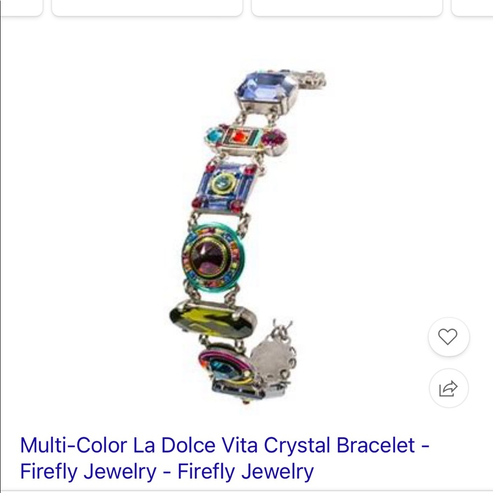 Firefly Jewelry- La Dolce Vida Multicolor Crystal Bracelet  (Purple Variation)